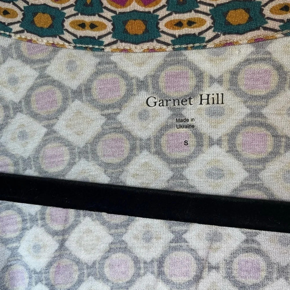 Garnet Hill Women’s Multicolor Geometric Print Wrap Dress Size Small artsy knit - Picture 7 of 9